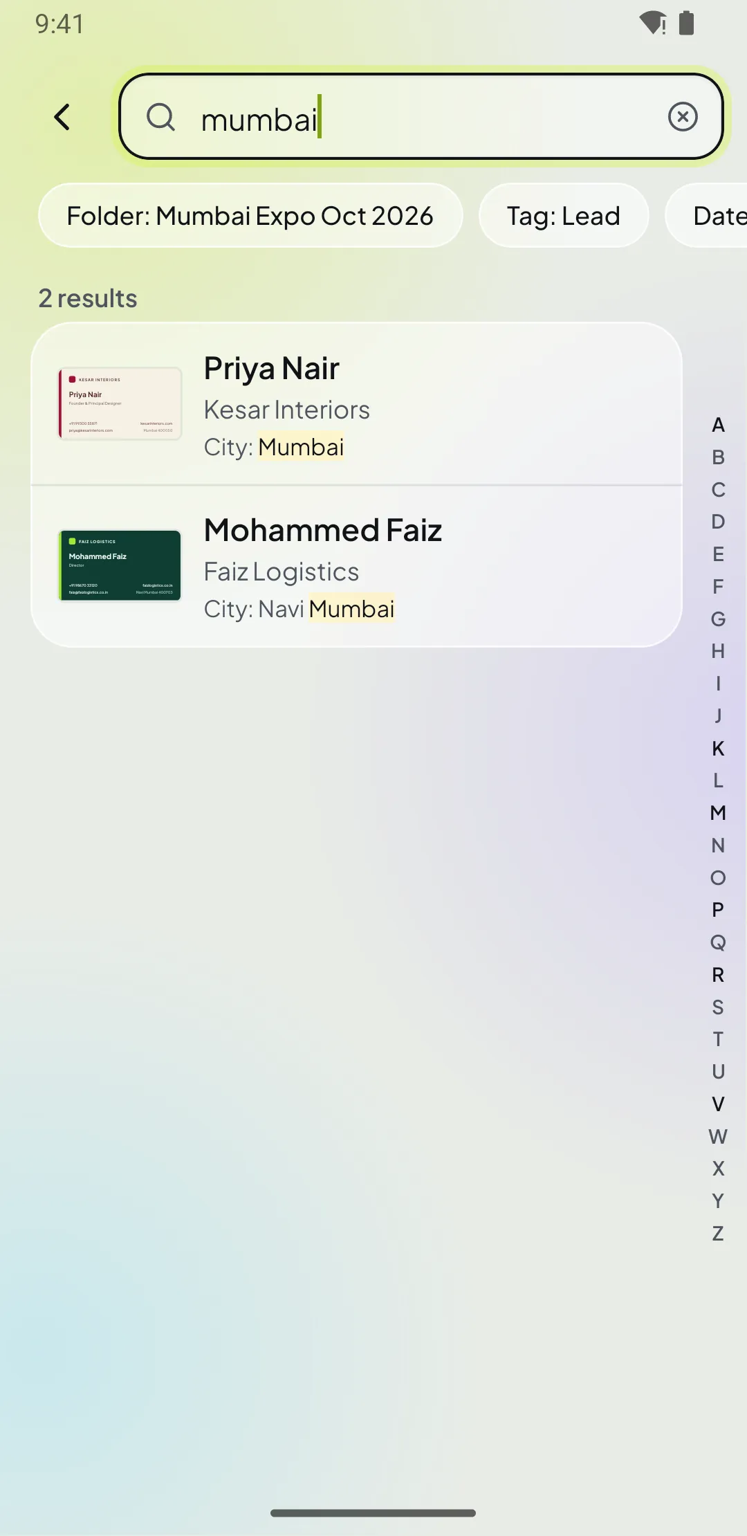 Search results in Patrascan